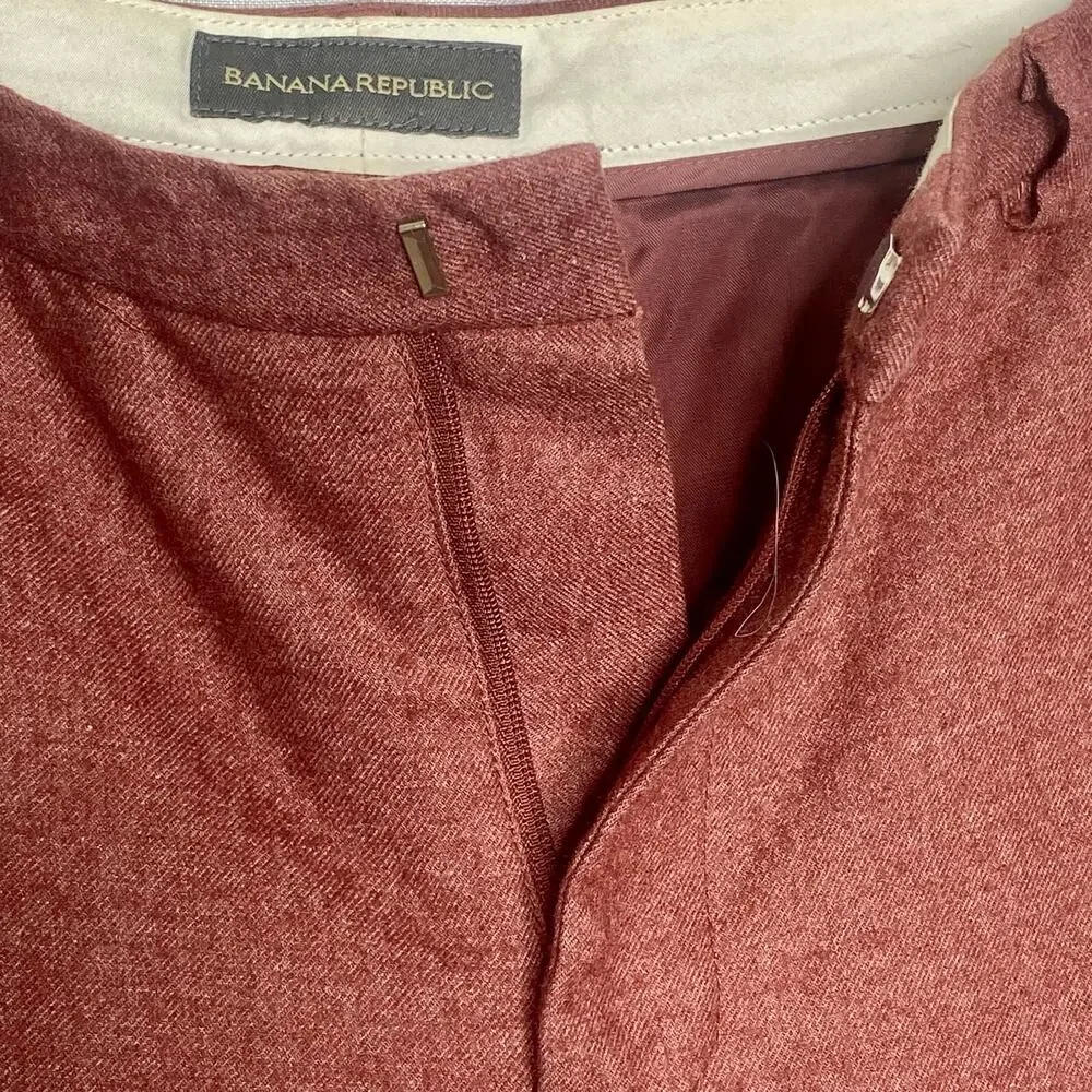 Banana Republic Deep Blush Burgundy Wool Wide Leg Dress Pants Size 0 0000